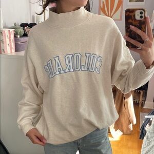 Cream Mock Neck Sweatshirt